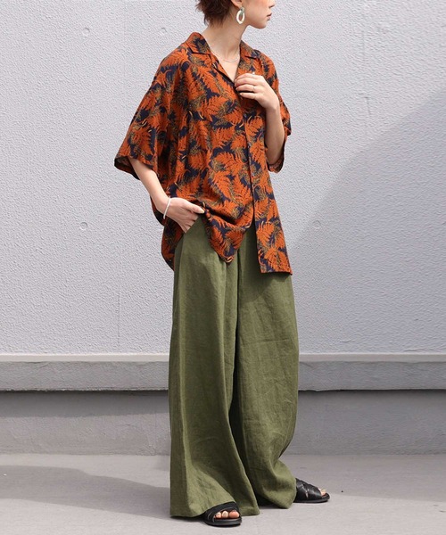 antiqua(アンティカ)の「リーフ柄シャツ(シャツ/ブラウス・レディース・ブルー系その他・FREE)」の14枚目の写真