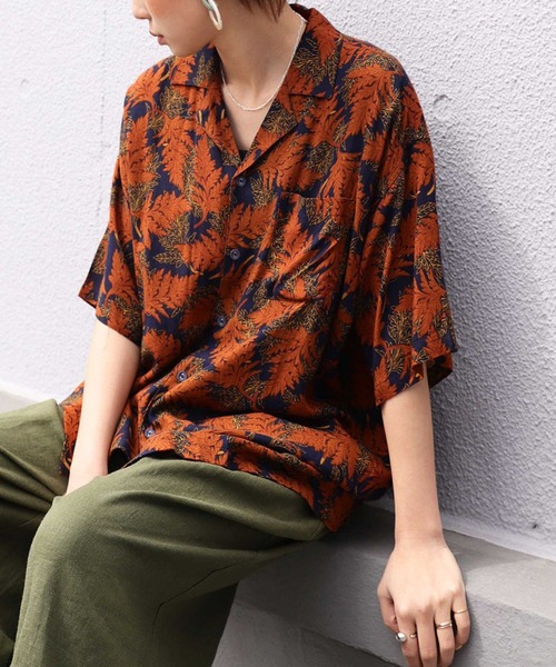 antiqua(アンティカ)の「リーフ柄シャツ(シャツ/ブラウス・レディース・ブルー系その他・FREE)」の12枚目の写真