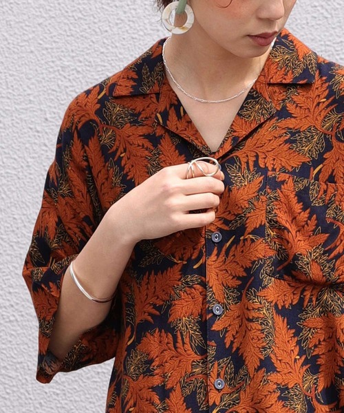 antiqua(アンティカ)の「リーフ柄シャツ(シャツ/ブラウス・レディース・ブルー系その他・FREE)」の11枚目の写真