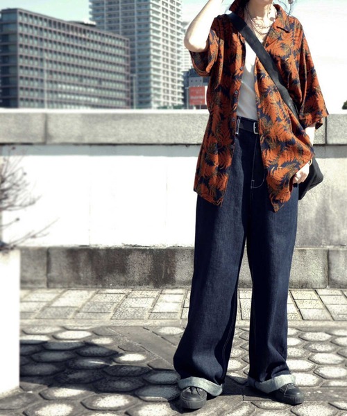 antiqua(アンティカ)の「リーフ柄シャツ(シャツ/ブラウス・レディース・ブルー系その他・FREE)」の9枚目の写真