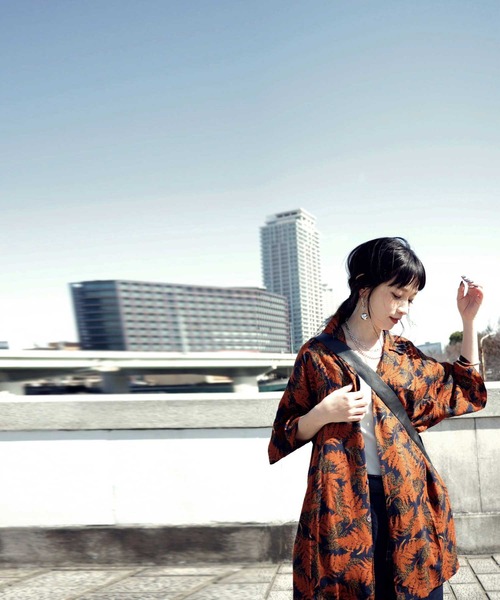 antiqua(アンティカ)の「リーフ柄シャツ(シャツ/ブラウス・レディース・ブルー系その他・FREE)」の8枚目の写真