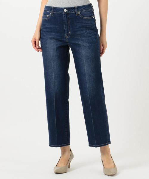 J.PRESS（ジェイプレス）の「【驚異の伸縮性】10oz Stretch Denim セミワイド デニムパンツ（デニムパンツ・レディース・ネイビー系/ブルー系・11/9/7/13）」の2枚目の写真