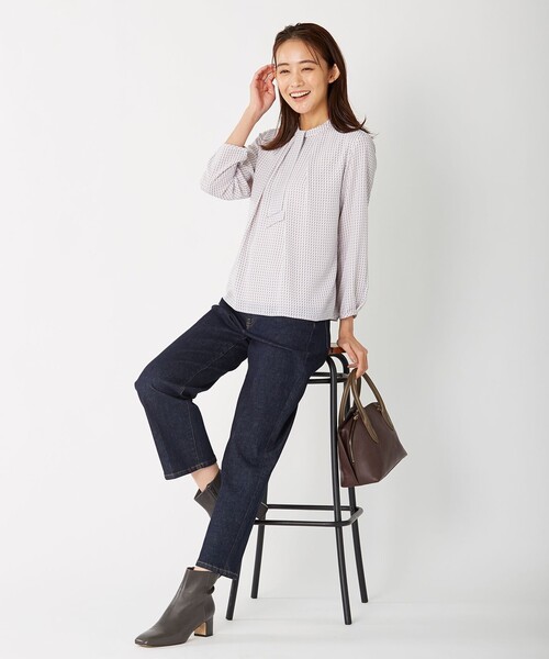 J.PRESS（ジェイプレス）の「【驚異の伸縮性】10oz Stretch Denim セミワイド デニムパンツ（デニムパンツ・レディース・ネイビー系/ブルー系・11/9/7/13）」の5枚目の写真