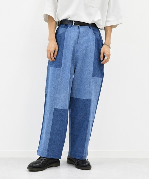 kutir（クティール）の「パッチワークワイドデニムパンツ（その他パンツ・メンズ・ライトブルー/オフホワイト・SMALL/MEDIUM/LARGE）」の17枚目の写真