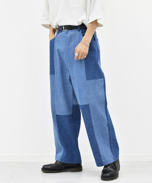 kutir（クティール）の「パッチワークワイドデニムパンツ（その他パンツ・メンズ・ライトブルー/オフホワイト・SMALL/MEDIUM/LARGE）」の9枚目の写真