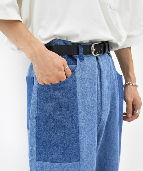 kutir（クティール）の「パッチワークワイドデニムパンツ（その他パンツ・メンズ・ライトブルー/オフホワイト・SMALL/MEDIUM/LARGE）」の15枚目の写真