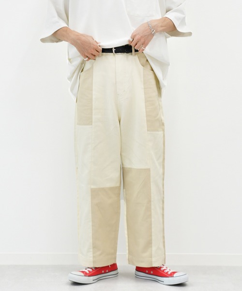 kutir（クティール）の「パッチワークワイドデニムパンツ（その他パンツ・メンズ・ライトブルー/オフホワイト・SMALL/MEDIUM/LARGE）」の20枚目の写真