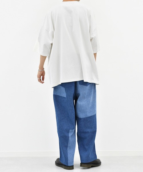 kutir（クティール）の「パッチワークワイドデニムパンツ（その他パンツ・メンズ・ライトブルー/オフホワイト・SMALL/MEDIUM/LARGE）」の3枚目の写真