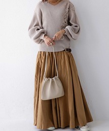 antiqua | ニット デコルテ美人を叶え、レースで甘さを発揮する大人のリブニット。(ニット/セーター)