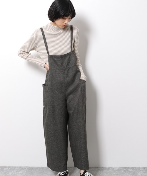 LAKOLE（ラコレ）の「カオチンツイルサロペット / LAKOLE（サロペット/オーバーオール・レディース・ダークブラウン/ブラウン/ライトベージュ・SMALL/MEDIUM）」の2枚目の写真