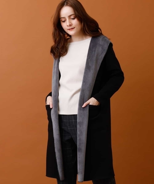 セール 洗濯機で洗える 裏起毛リバーコーディガン その他アウター Mk Michel Klein エムケーミッシェルクラン のファッション通販 Zozotown