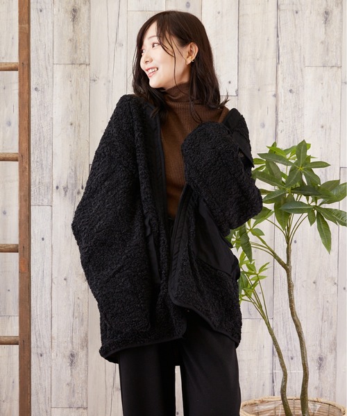 TONE SELECT WEAR（トーンセレクトウェア）の「【TONE SELECT WEAR】2WAYボア＆チェックコート(MI)（ブルゾン・レディース・ホワイト/ブラック/ブラウン・FREE）」の16枚目の写真