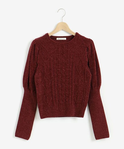 MAJESTIC LEGON(マジェスティックレゴン)の「モールパワショルニット(ニット/セーター・レディース・ピンク/アイボリー/ブラック/ボルドー/グリーン・MEDIUM)」の5枚目の写真