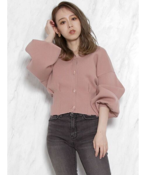 dazzlin（ダズリン）の「2WAYタックカーデニットトップス（カーディガン/ボレロ・レディース・ブラウン/オフホワイト/ピンク/ブルー/グリーン・FREE）」の5枚目の写真