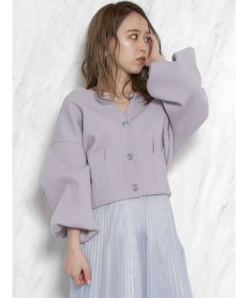 dazzlin（ダズリン）の「2WAYタックカーデニットトップス（カーディガン/ボレロ・レディース・ブラウン/オフホワイト/ピンク/ブルー/グリーン・FREE）」の4枚目の写真