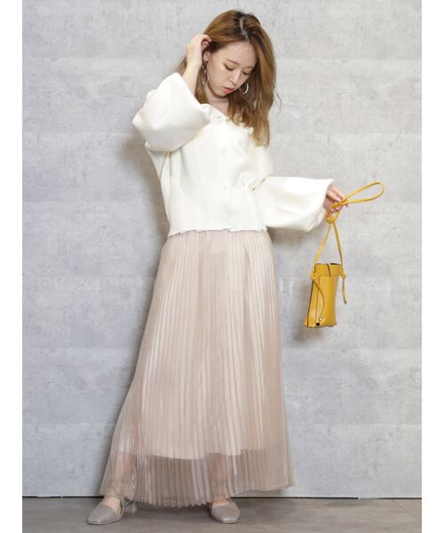 dazzlin（ダズリン）の「2WAYタックカーデニットトップス（カーディガン/ボレロ・レディース・ブラウン/オフホワイト/ピンク/ブルー/グリーン・FREE）」の6枚目の写真