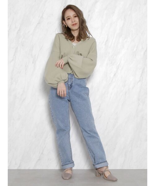 dazzlin（ダズリン）の「2WAYタックカーデニットトップス（カーディガン/ボレロ・レディース・ブラウン/オフホワイト/ピンク/ブルー/グリーン・FREE）」の7枚目の写真