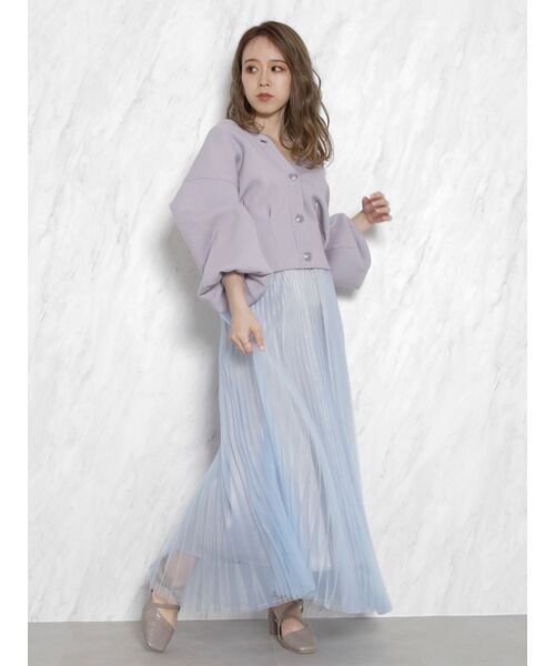 dazzlin（ダズリン）の「2WAYタックカーデニットトップス（カーディガン/ボレロ・レディース・ブラウン/オフホワイト/ピンク/ブルー/グリーン・FREE）」の9枚目の写真