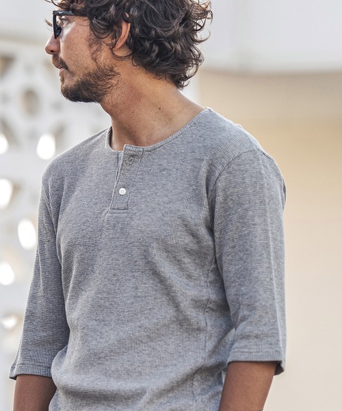 felkod(フィルコッド)の「mt6962-Thermal Henry Neck Half Sleeve Cut sew カットソー(Tシャツ/カットソー・メンズ・ホワイト/ブラック/トップグレー・S/M/L)」の6枚目の写真