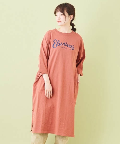 Oe スラブプレーティング天竺 クルーネック ワンピース ワンピース Cube クルーネック ８分袖 ワンピース Sugar キューブシュガー のファッション