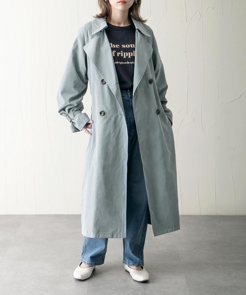 Chillfar(チルファー)の「キャンディスリーブビッグトレンチコート(トレンチコート・レディース・ベージュ/ピンク/ブルー/サンドベージュ/グレイッシュベージュ・MEDIUM/LARGE)」の16枚目の写真