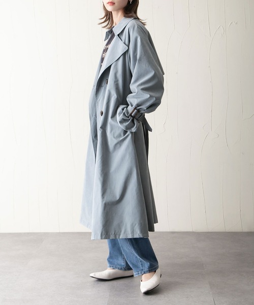 Chillfar(チルファー)の「キャンディスリーブビッグトレンチコート(トレンチコート・レディース・ベージュ/ピンク/ブルー/サンドベージュ/グレイッシュベージュ・MEDIUM/LARGE)」の19枚目の写真