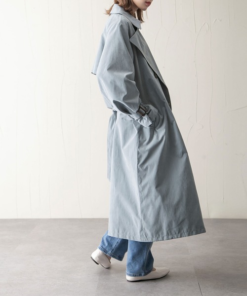 Chillfar(チルファー)の「キャンディスリーブビッグトレンチコート(トレンチコート・レディース・ベージュ/ピンク/ブルー/サンドベージュ/グレイッシュベージュ・MEDIUM/LARGE)」の21枚目の写真