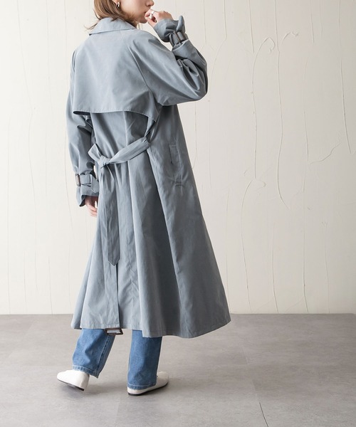 Chillfar(チルファー)の「キャンディスリーブビッグトレンチコート(トレンチコート・レディース・ベージュ/ピンク/ブルー/サンドベージュ/グレイッシュベージュ・MEDIUM/LARGE)」の22枚目の写真