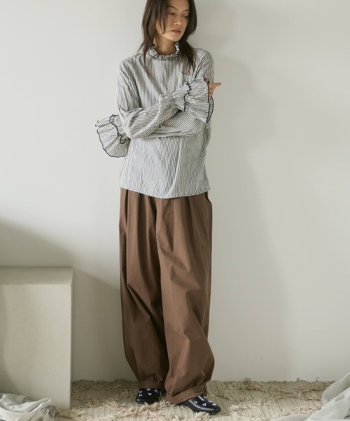 Libra Cue(リブラ キュー)の「サーカスコットンパンツ(チノパンツ・レディース・カーキ/ブラック/ベージュ/ホワイト/チャコールグレー/オリーブ/ネイビー/ブルーグレー/アイボリー/ブラウン・FREE/2)」の18枚目の写真