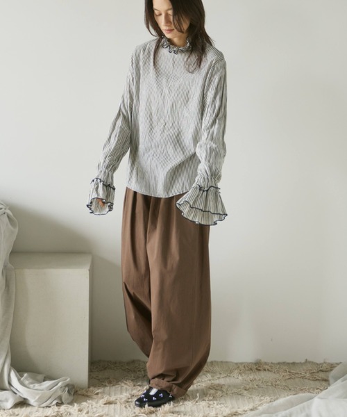 Libra Cue(リブラ キュー)の「サーカスコットンパンツ(チノパンツ・レディース・カーキ/ブラック/ベージュ/ホワイト/チャコールグレー/オリーブ/ネイビー/ブルーグレー/アイボリー/ブラウン・FREE/2)」の19枚目の写真