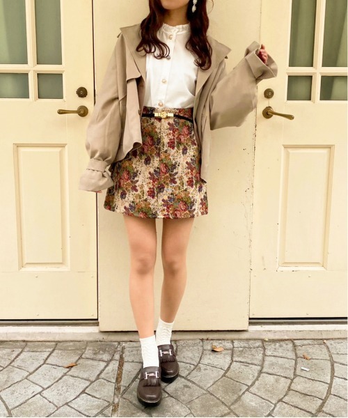 apres jour（アプレジュール）の「ショートトレンチコート【ZOZOTOWN限定アイテム】（トレンチコート・レディース・ミント/ベージュ/ライトベージュ・フリー/X-LARGE）」の11枚目の写真