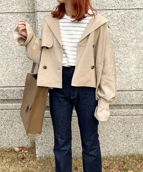 apres jour（アプレジュール）の「ショートトレンチコート【ZOZOTOWN限定アイテム】（トレンチコート・レディース・ミント/ベージュ/ライトベージュ・フリー/X-LARGE）」の20枚目の写真