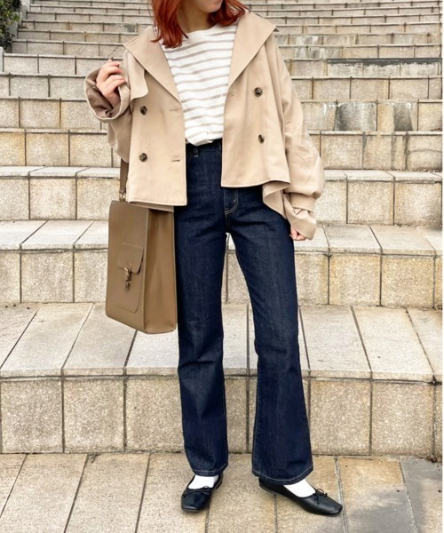 apres jour（アプレジュール）の「ショートトレンチコート【ZOZOTOWN限定アイテム】（トレンチコート・レディース・ミント/ベージュ/ライトベージュ・フリー/X-LARGE）」の22枚目の写真