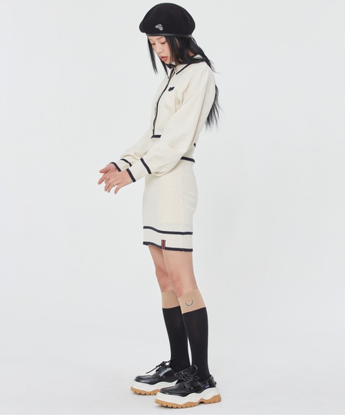 ROMANTIC CROWN（ロマンティッククラウン）の「【ROMANTIC CROWN WOMAN】BALLOON SLEEVE KNIT DRESS / ロマンティッククラウン バルーン ニット ドレス（ワンピース・レディース・ネイビー/オートミール・SMALL/MEDIUM）」の5枚目の写真