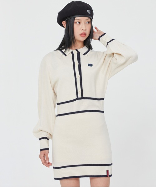 ☆人気☆【ROMANTIC CROWN】☆バルーン袖 ニットワンピー.ス☆ ROMANTIC CROWN WOMAN】BALLOON SLEEVE KNIT DRESS