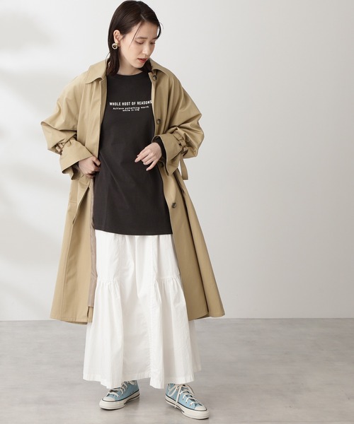 N.(N. Natural Beauty Basic)(エヌエヌナチュラルビューティーベーシック)の「メッセージロングTシャツ(Tシャツ/カットソー・レディース・ホワイト/ブラック・MEDIUM)」の8枚目の写真