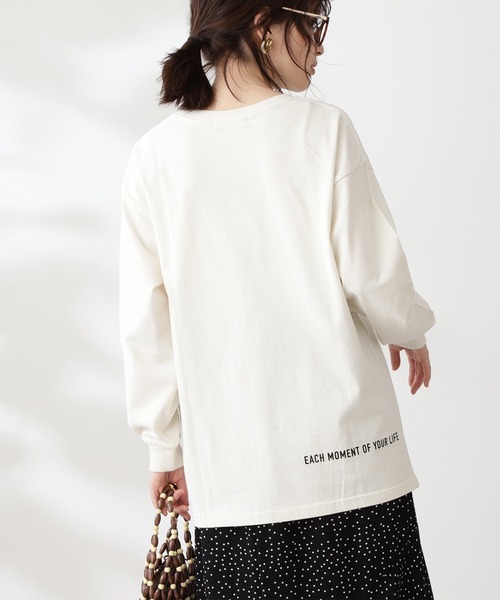 N.(N. Natural Beauty Basic)(エヌエヌナチュラルビューティーベーシック)の「メッセージロングTシャツ(Tシャツ/カットソー・レディース・ホワイト/ブラック・MEDIUM)」の5枚目の写真