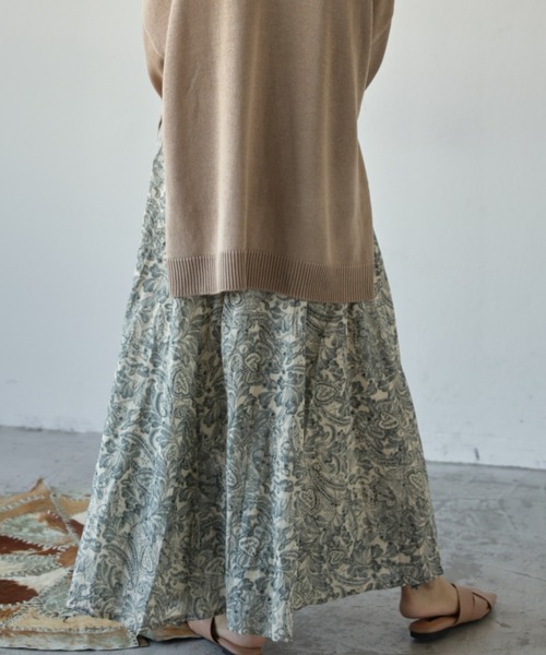 Auntie Rosa Holiday（アンティローザホリデー）の「フラワープリントパネルスカート（スカート・レディース・ブラック/パープル/オフホワイト・MEDIUM/LARGE）」の15枚目の写真