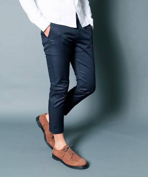 Magine(マージン)の「CTN STRETCH SERGE CROPPED TAPERED PANTS : コットンストレッチ サージ クロップドパンツ(チノパンツ・メンズ・ブラック/ベージュ/ネイビー/オリーブ・44/46/48)」の4枚目の写真