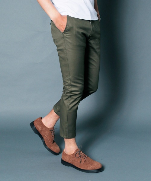 Magine(マージン)の「CTN STRETCH SERGE CROPPED TAPERED PANTS : コットンストレッチ サージ クロップドパンツ(チノパンツ・メンズ・ブラック/ベージュ/ネイビー/オリーブ・44/46/48)」の3枚目の写真
