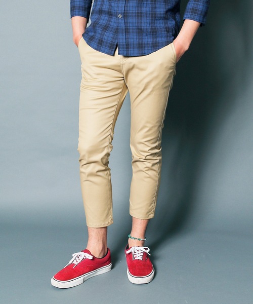 Magine(マージン)の「CTN STRETCH SERGE CROPPED TAPERED PANTS : コットンストレッチ サージ クロップドパンツ(チノパンツ・メンズ・ブラック/ベージュ/ネイビー/オリーブ・44/46/48)」の8枚目の写真