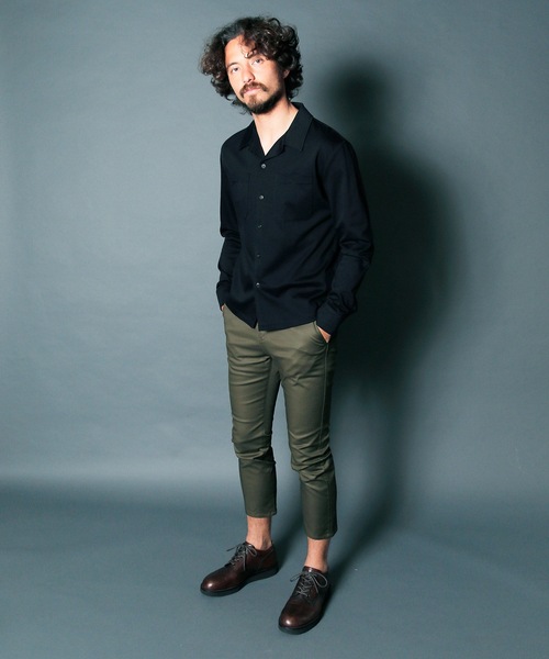 Magine(マージン)の「CTN STRETCH SERGE CROPPED TAPERED PANTS : コットンストレッチ サージ クロップドパンツ(チノパンツ・メンズ・ブラック/ベージュ/ネイビー/オリーブ・44/46/48)」の6枚目の写真