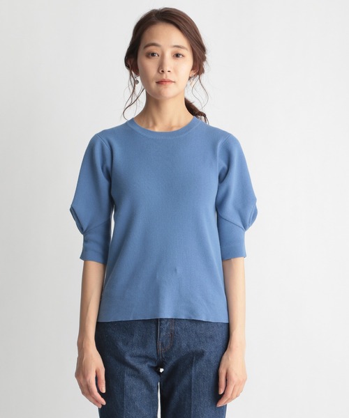 エムアンドキョウコ五分袖ニットセーター 新品タグ付き エムアンド