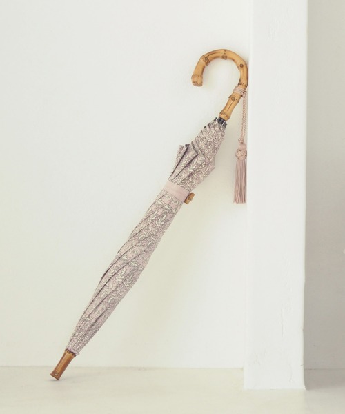 utatane（ウタタネ）の「日傘 完全遮光100％ 晴雨兼用 インド更紗総柄（長傘・レディース・ネイビー/レッド/マスタード/ピンク/ブルー・FREE）」の4枚目の写真