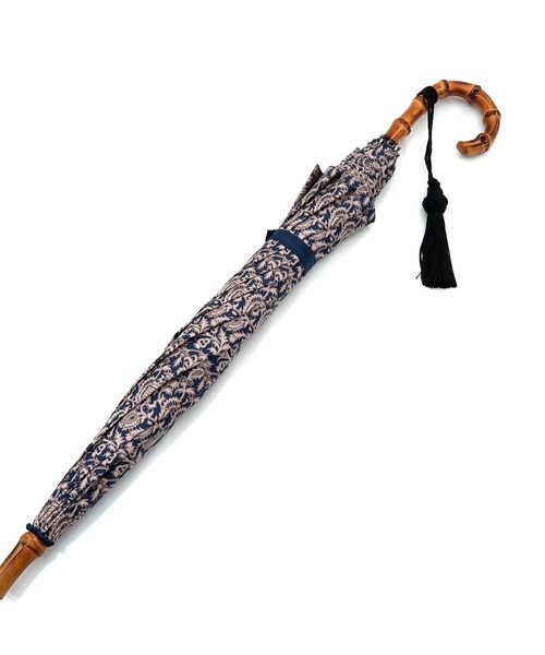 utatane（ウタタネ）の「日傘 完全遮光100％ 晴雨兼用 インド更紗総柄（長傘・レディース・ネイビー/レッド/マスタード/ピンク/ブルー・FREE）」の22枚目の写真