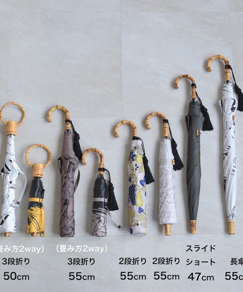 utatane(ウタタネ)の「日傘 完全遮光100% スライドショート47cm インド更紗 バンブー タッセル付(長傘・レディース・ネイビー/レッド/マスタード/ピンク/ブルー・FREE)」の15枚目の写真