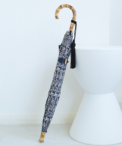 utatane(ウタタネ)の「日傘 完全遮光100% スライドショート47cm インド更紗 バンブー タッセル付(長傘・レディース・ネイビー/レッド/マスタード/ピンク/ブルー・FREE)」の16枚目の写真