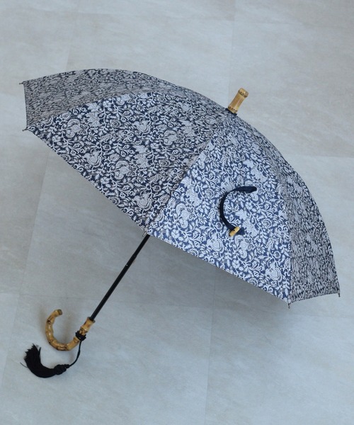 utatane(ウタタネ)の「日傘 完全遮光100% スライドショート47cm インド更紗 バンブー タッセル付(長傘・レディース・ネイビー/レッド/マスタード/ピンク/ブルー・FREE)」の17枚目の写真