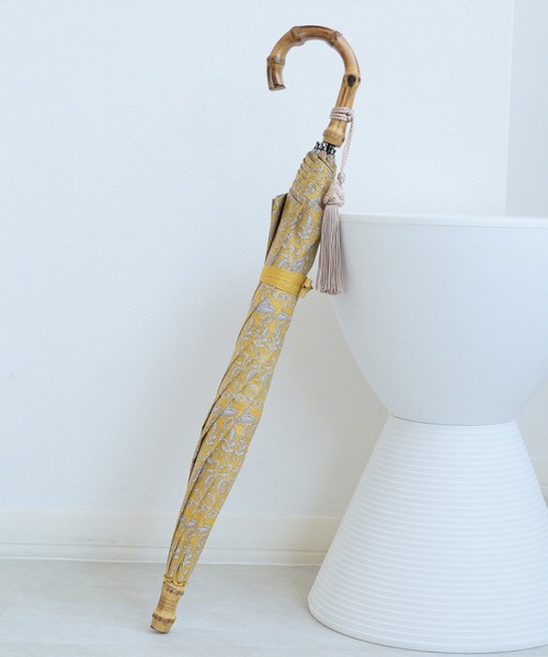 utatane(ウタタネ)の「日傘 完全遮光100% スライドショート47cm インド更紗 バンブー タッセル付(長傘・レディース・ネイビー/レッド/マスタード/ピンク/ブルー・FREE)」の20枚目の写真