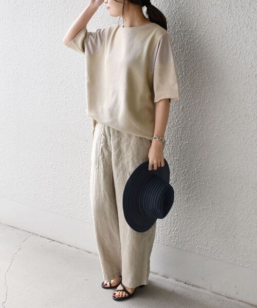 SHIPS(シップス)の「【WEB限定】〈手洗い可能〉ドッキングデザイントップス◇(Tシャツ/カットソー・レディース・ベージュ/ナチュラル/オリーブ/イエロー/ピンク・ONE SIZE)」の21枚目の写真